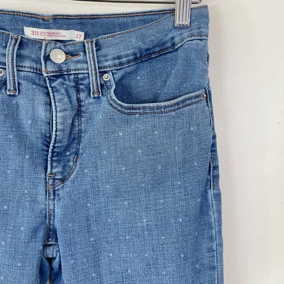 Levi's 311 Shaping Polka Dot Skinny Medium Wash Jeans - Picture 7 of 16